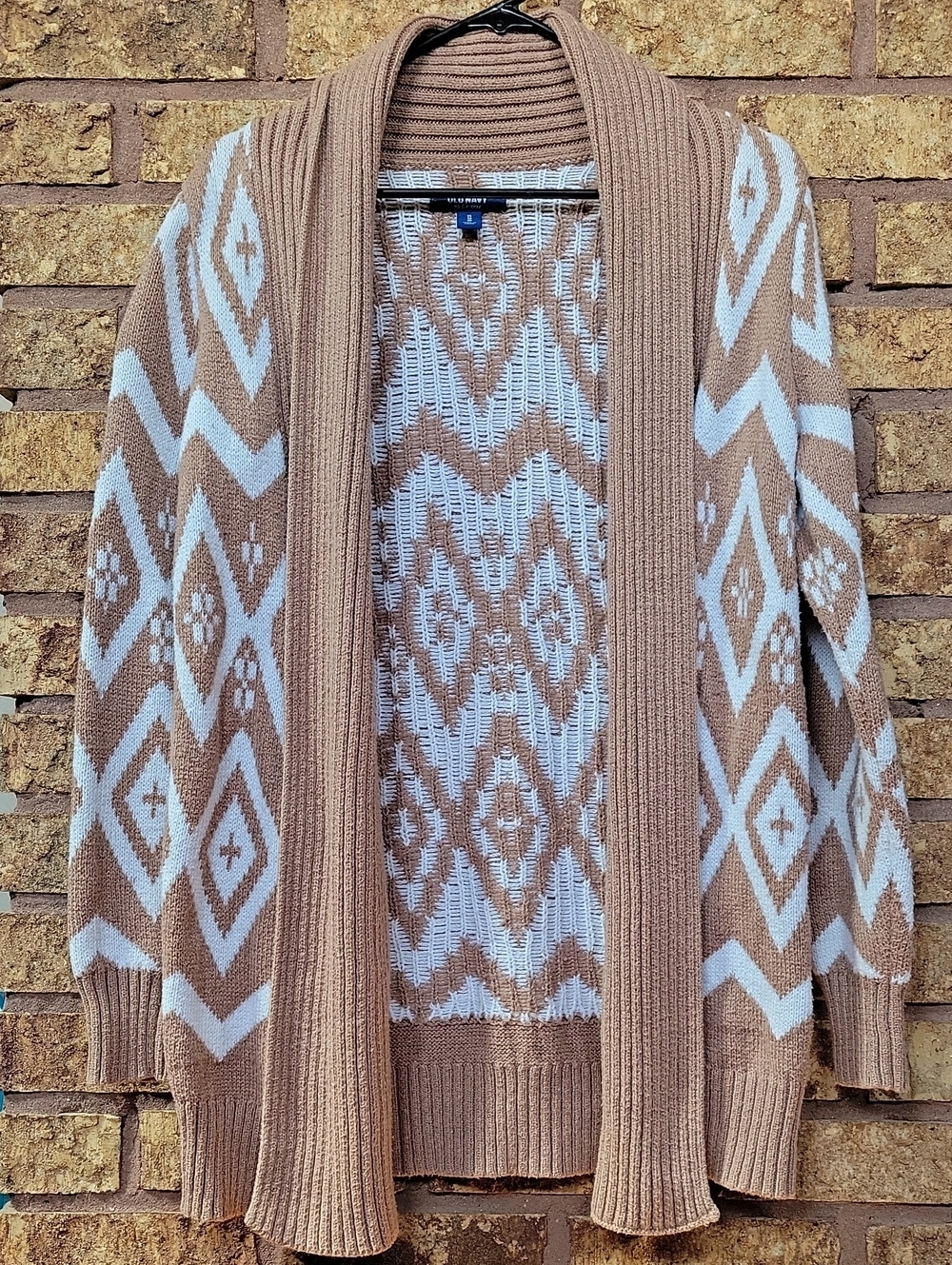 Old Navy Geometric Open-Front Cardigan Cotton Acrylic Poly Blend Size XS
